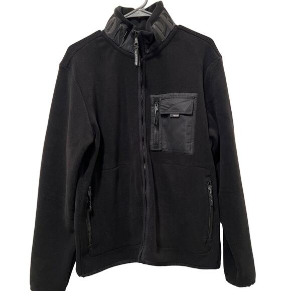 XIOS Fleece Persuasion Zip Up Sweater Jacket Black Size L - Picture 1 of 11